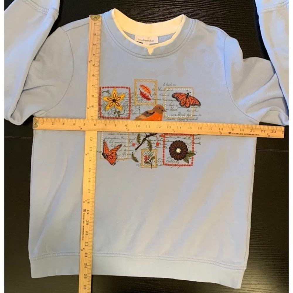 Breckenridge Embroidered Nature Sweater Cottagecore Mock Neck Women's Large - Picture 8 of 8